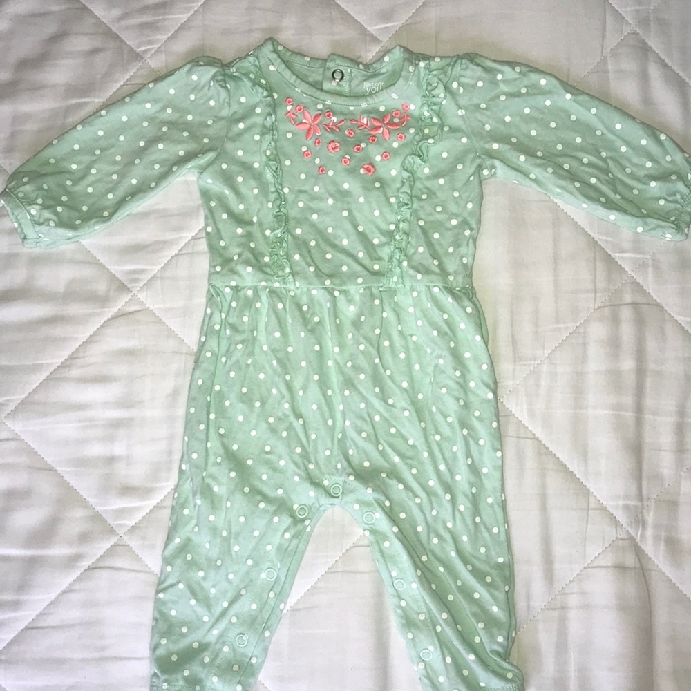 Mint long sleeved romper